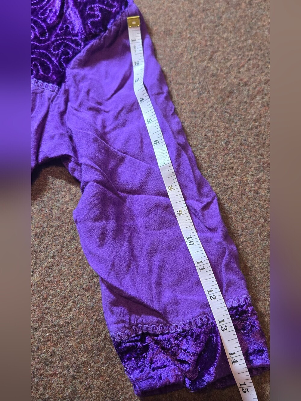 Vintage Mamta Tiered Skirt And Top Size Large (One Size) Purple Velvet Like - Picture 13 of 16